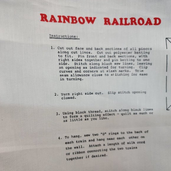 Rainbow Quilties Ranibow Railroad Craft Panel x2 Cut&Sew - Picture 8 of 12